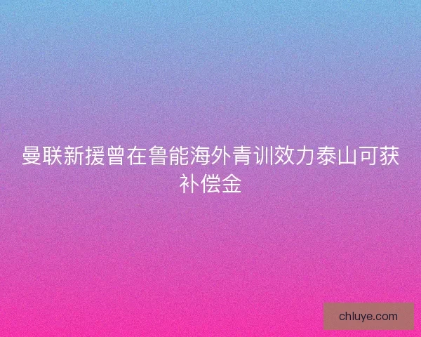 曼联新援曾在鲁能海外青训效力泰山可获补偿金
