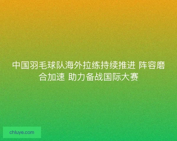 中国羽毛球队海外拉练持续推进 阵容磨合加速 助力备战国际大赛 中国羽毛球队海外拉练持续推进 阵容磨合加速 助力备战国际大赛